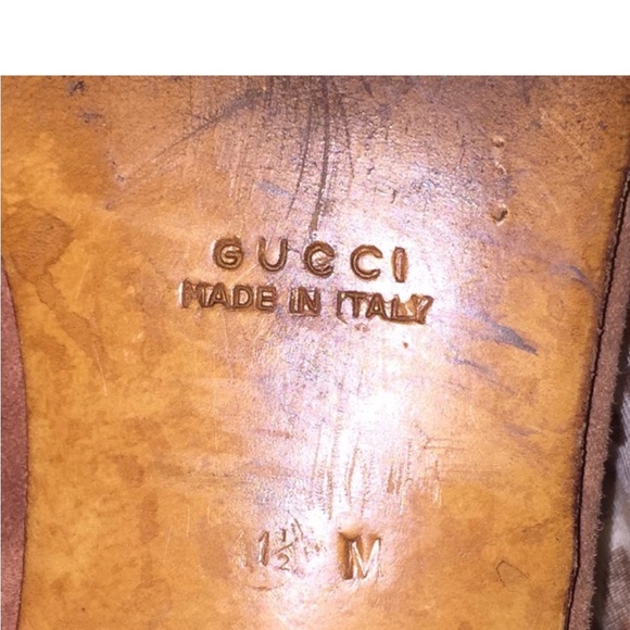 Vintage 80s Gucci Carmel Suede Leather Loafers 41.5 US 8.5 unisex women’s US 10 - Picture 14 of 16